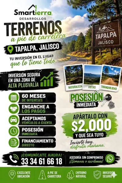Terrenos en Tapalpa Jalisco para construir tu cabaña ideal