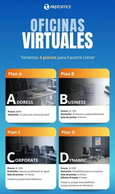 ¡renta de oficina virtual!