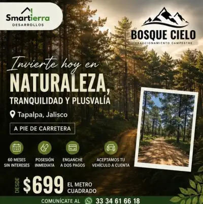 Terrenos en Tapalpa Jalisco con espacios ideales para tu pro