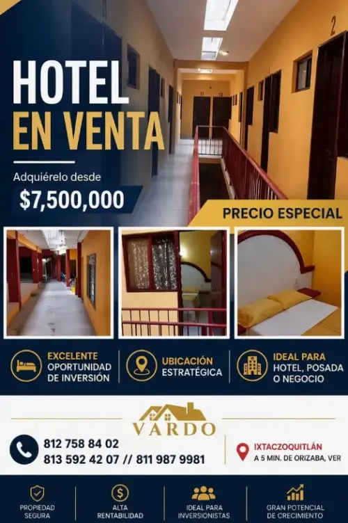 Hotel con locales y casa habitación en venta - Orizaba, ver
