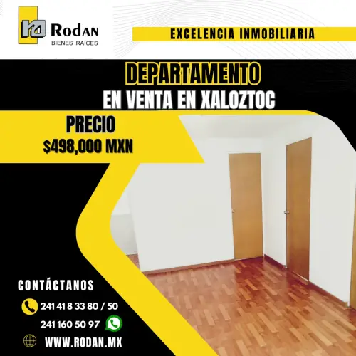 Departamento en venta en xaloztoc
