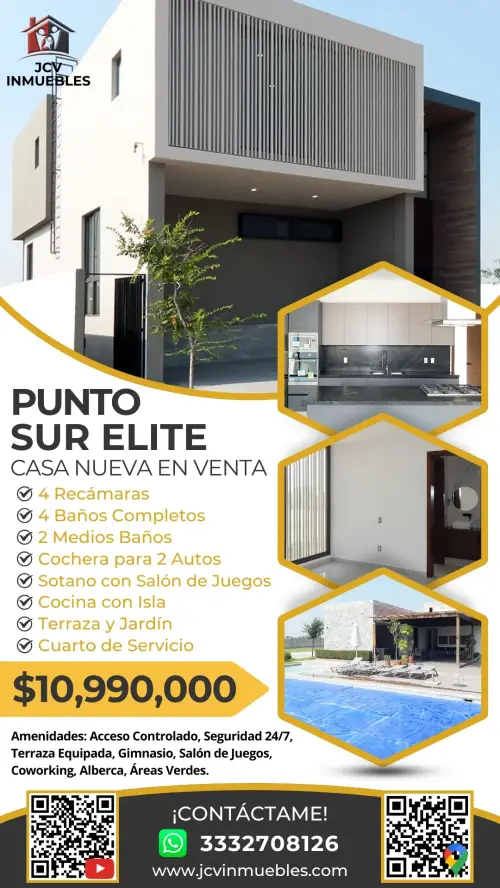 Hermosa casa nueva en punto sur elite, tlajomulco. 306 mts.
