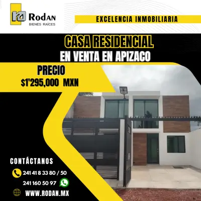 Casa residencial en venta en Apizaco cienega