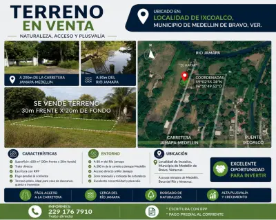 Terreno cerca de rio en medellin, Veracruz