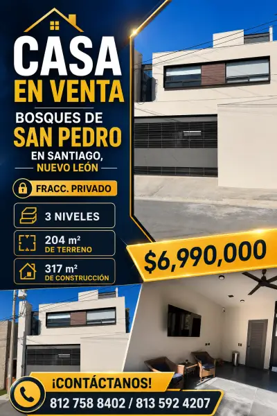 Casa en venta. Fracc. Bosques de san pedro