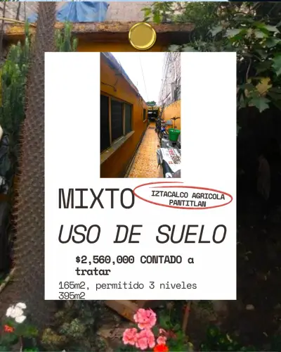 Venta casa con uso de suelo mixto