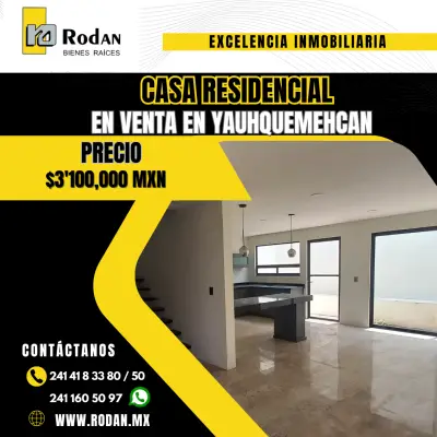 Casa residencial en venta en yauhquemehcan