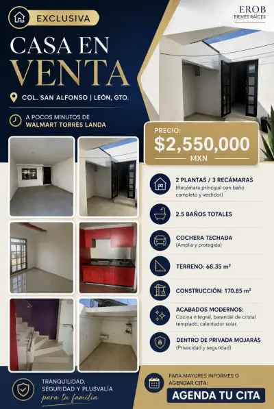 Hermosa casa en venta en privada mojarás | col. San alfonso