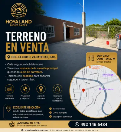 Se vende terreno en comunidad el orito, Zacatecas zac.