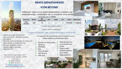 ¡¡¡renta departamento hermoso icon beyond!!!.