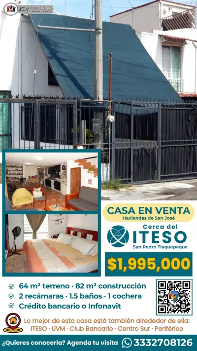 Casa en venta cerca del iteso, uvm y Centro sur, Tlaquepaque