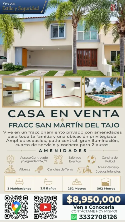 Casa en venta en san martín del tajo | 3 recámaras | 362 mts