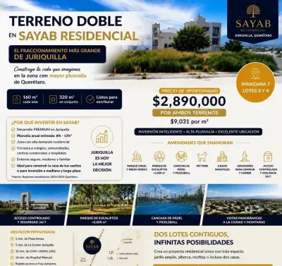 Dos terrenos. Una sola oportunidad para construir en grande