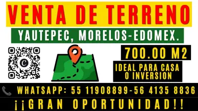 “terreno en venta - Yautepec, Morelos – excelente ubicación