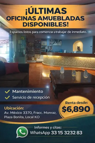 Renta oficina frac. Monraz