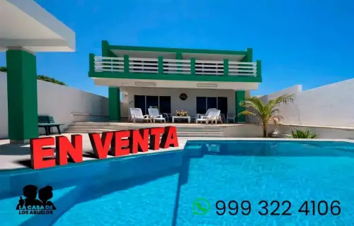 Venta de residencia frente al mar en chixchulun puerto