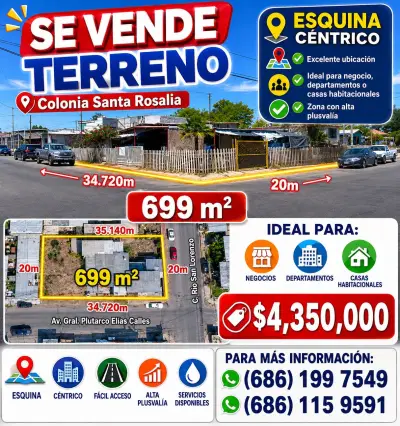 Se vende terreno esquina 699m2 cercas clzd independencia