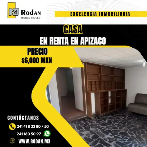 Casa en renta en Apizaco sky