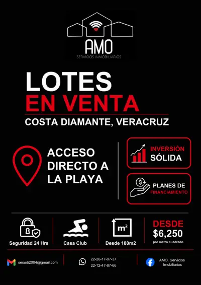 Lotes desde 180 m² en esmeralda, costa diamante