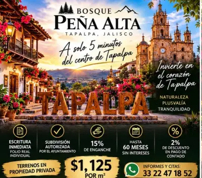 🌲🏡 ¡terrenos en venta a solo 5 minutos del Centro de tapal