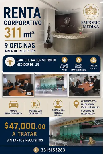 ¡se renta corporativo completo en plaza bonita!
