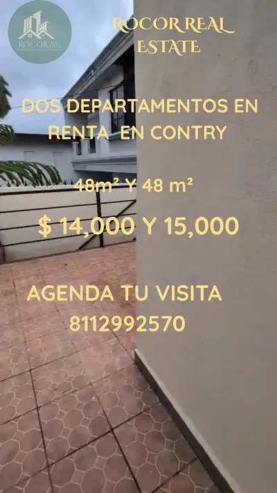 Departamentos en renta | contry al sur de Monterrey