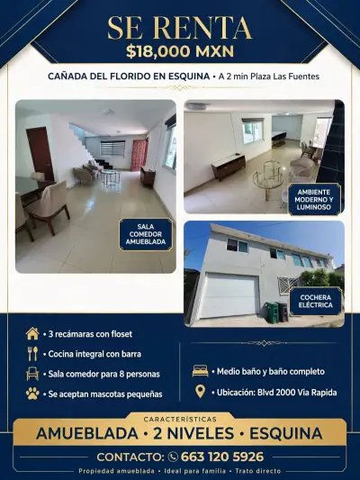 Casa amueblada cañadas del florido