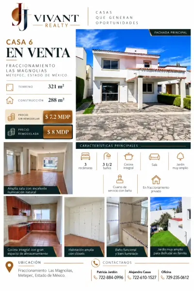 Casa 6 en venta en fraccionamiento las magnolias