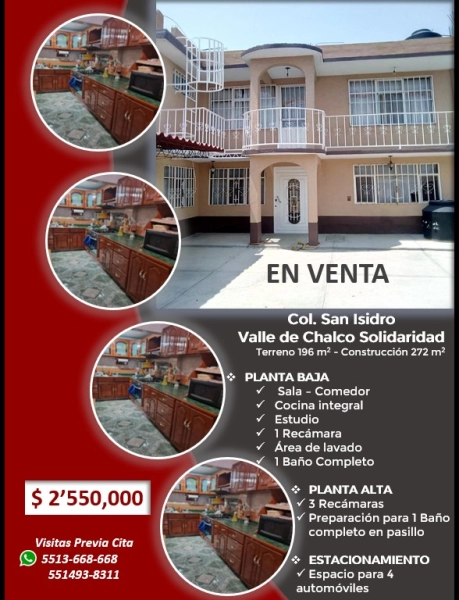 AMPLIA CASA en Valle de Chalco Solidaridad - Portal Inmuebles y mas  propiedades en Mexico