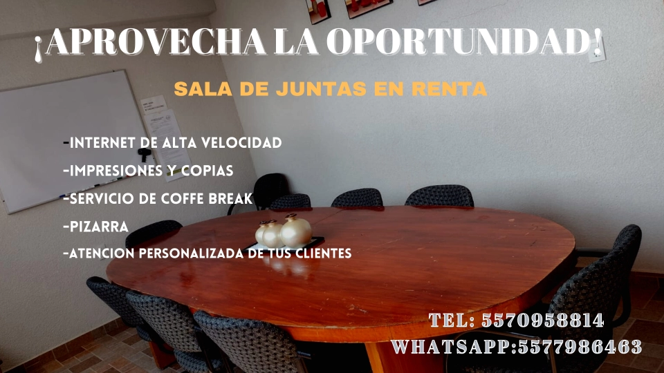 RENTA DE SALA PARA TUS REUNIONES EJECUTIVAS