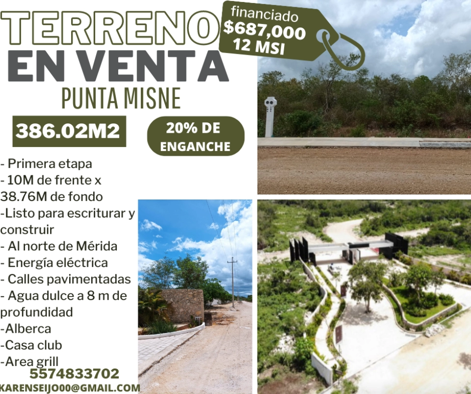 TERRENO EN VENTA PUNTA MISNE YUCATAN  