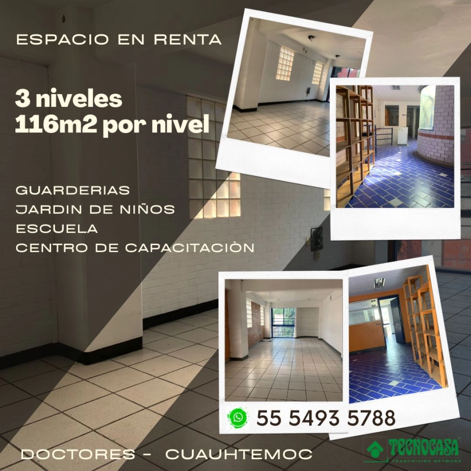 Espacio en renta, ideal para Guarderías -  escuela 