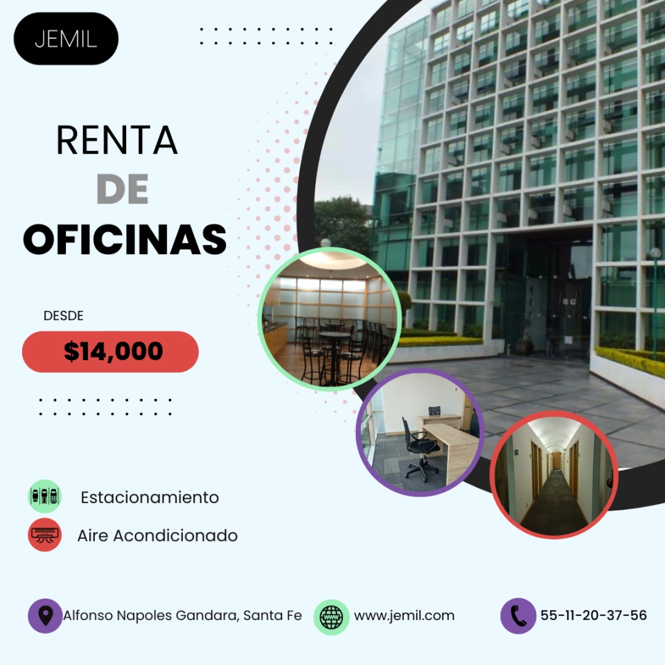 Renta de Oficinas Amuebladas, CORPORATIVO CYGNI SANTA FE