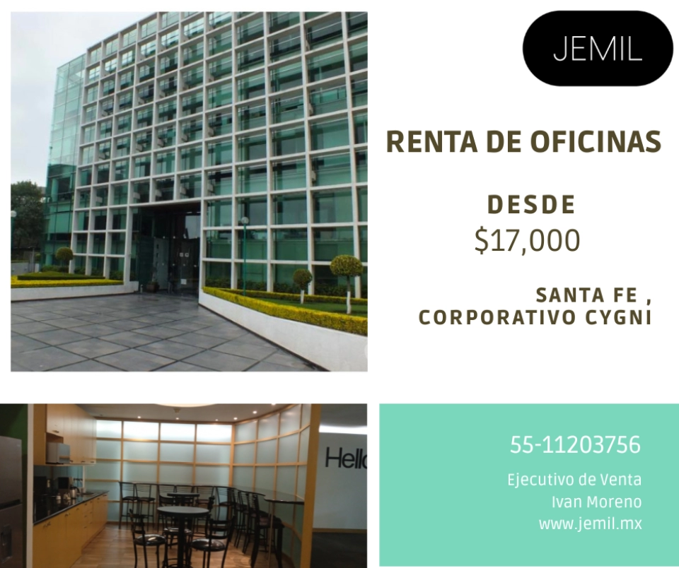 Renta de Oficinas Amuebladas, CORPORATIVO CYGNI SANTA FE