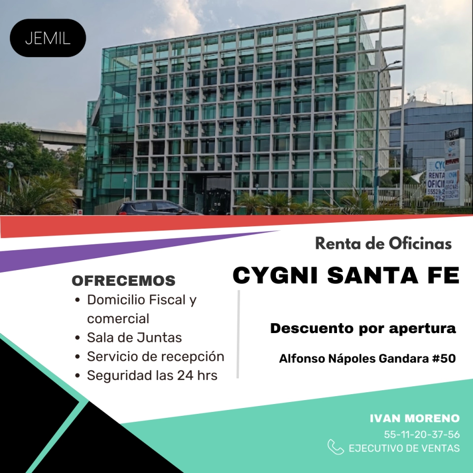 Corporativo CYGNI Santa Fe, OFICINAS AMUEBLADAS