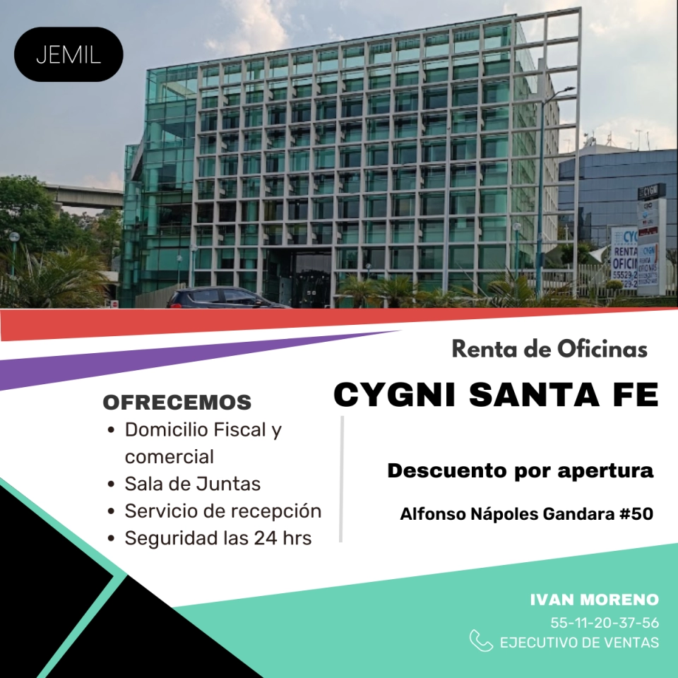 CYGNI SANTA FE, Renta de Oficinas Amuebladas