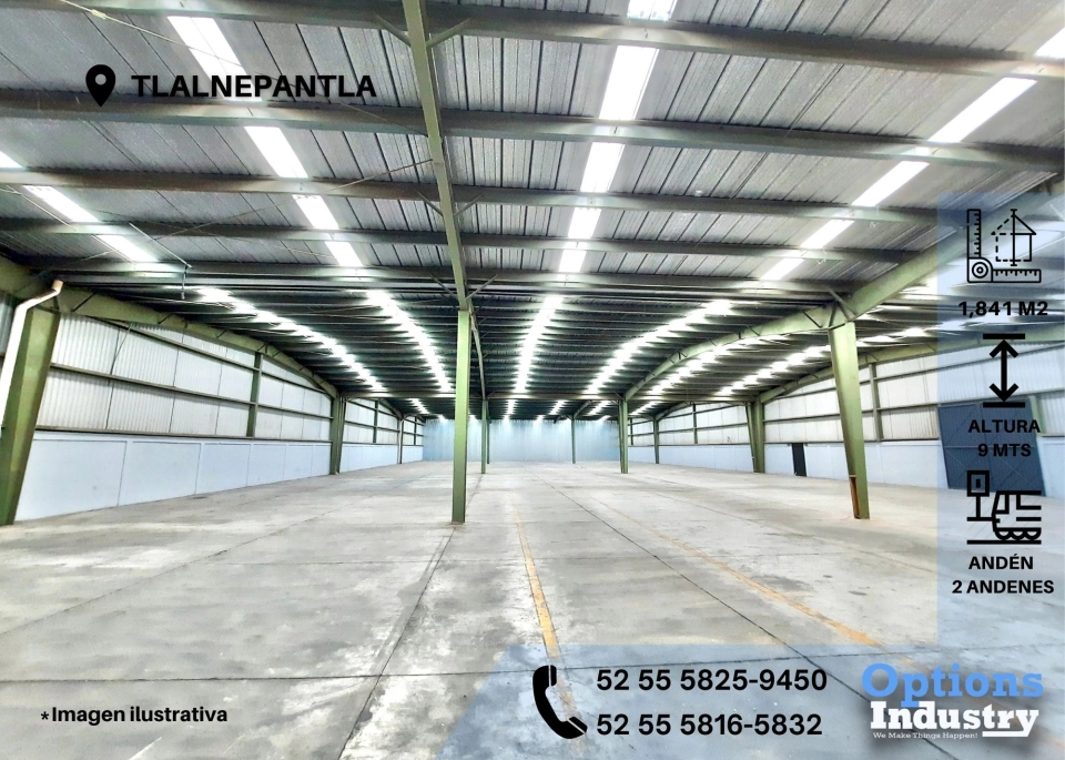 Espacio industrial disponible en alquiler, Tlalnepantla 