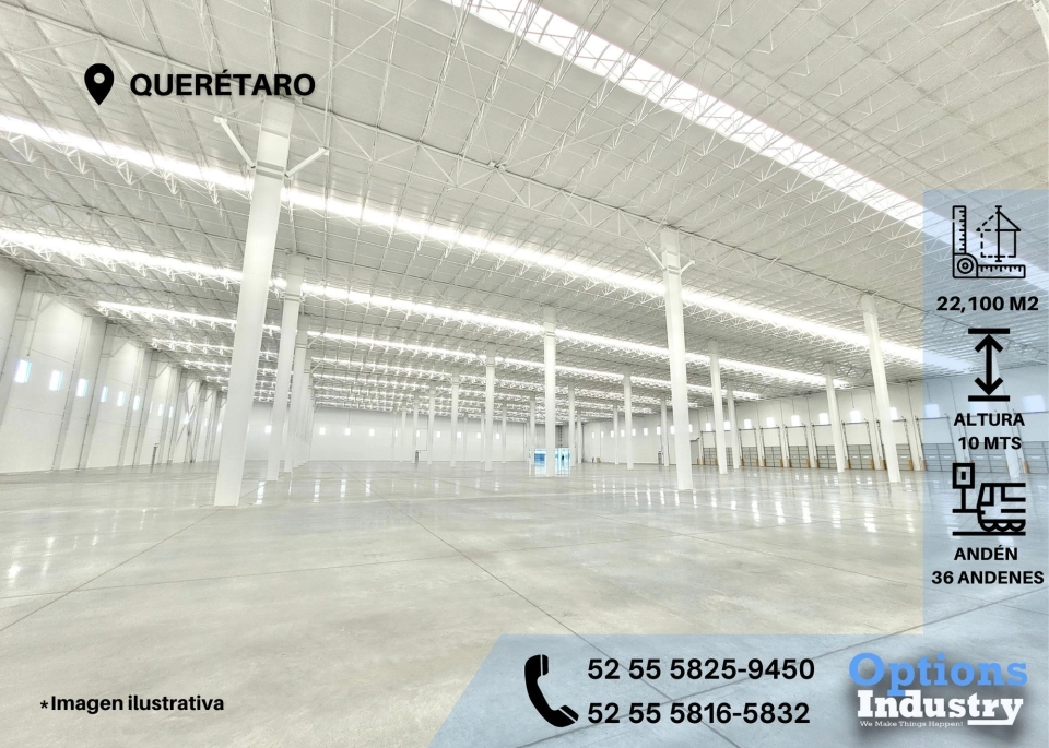 Increíble nave industrial en renta en Querétaro