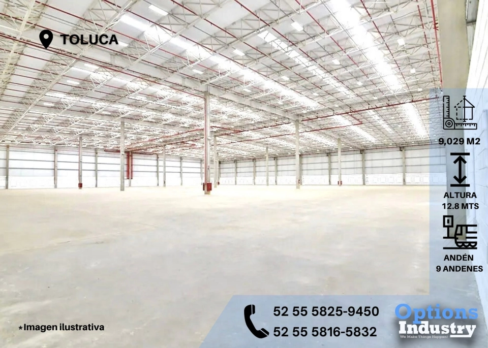 Oportunidad de renta de nave industrial en Toluca