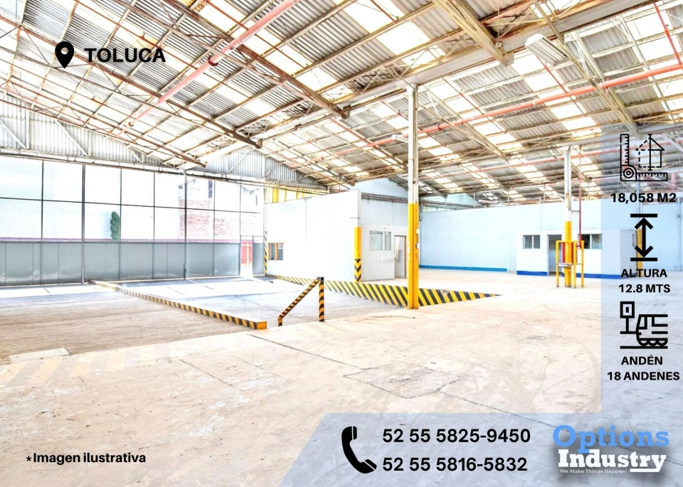 Nave industrial en Toluca para alquilar