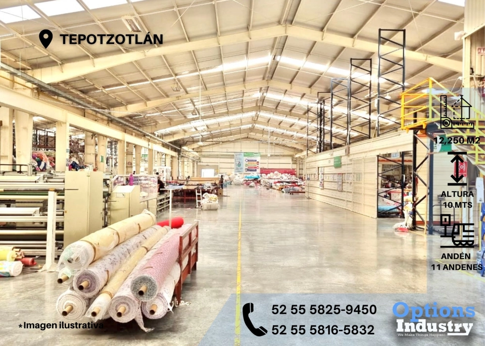 Increíble nave industrial para rentar en Tepotzotlán