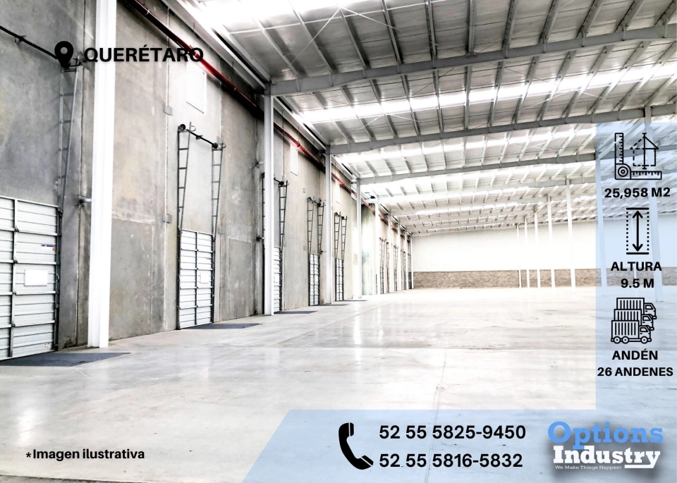 Inmueble industrial disponible para renta en Querétaro