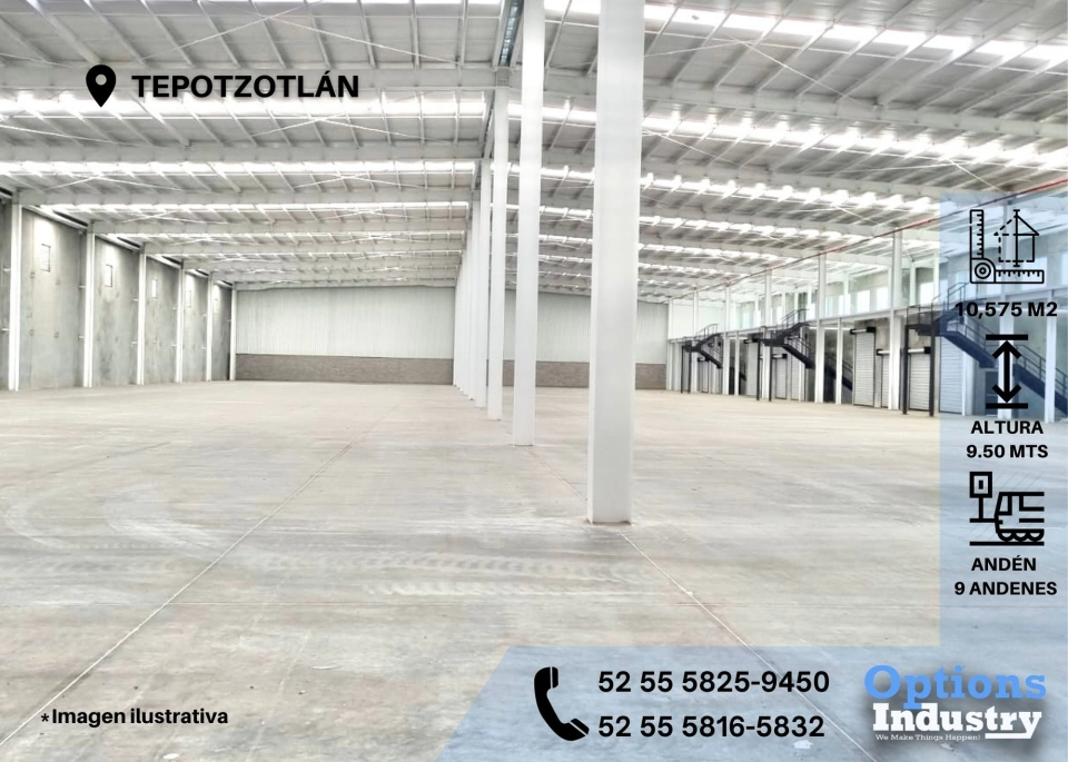 Nave industrial disponible para rentar en Tepotzotlán