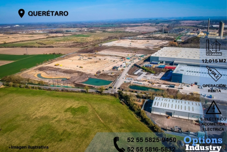 Terreno industrial para renta inmediata en Querétaro