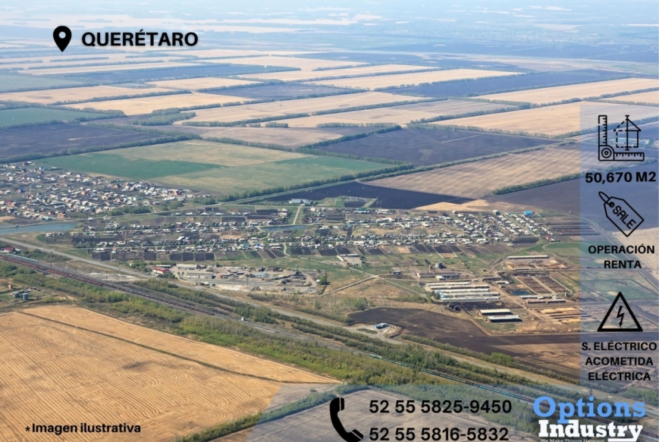 Renta inmediata de terreno industrial en Querétaro