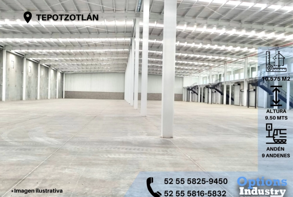 Nave industrial disponible para rentar en Tepotzotlán