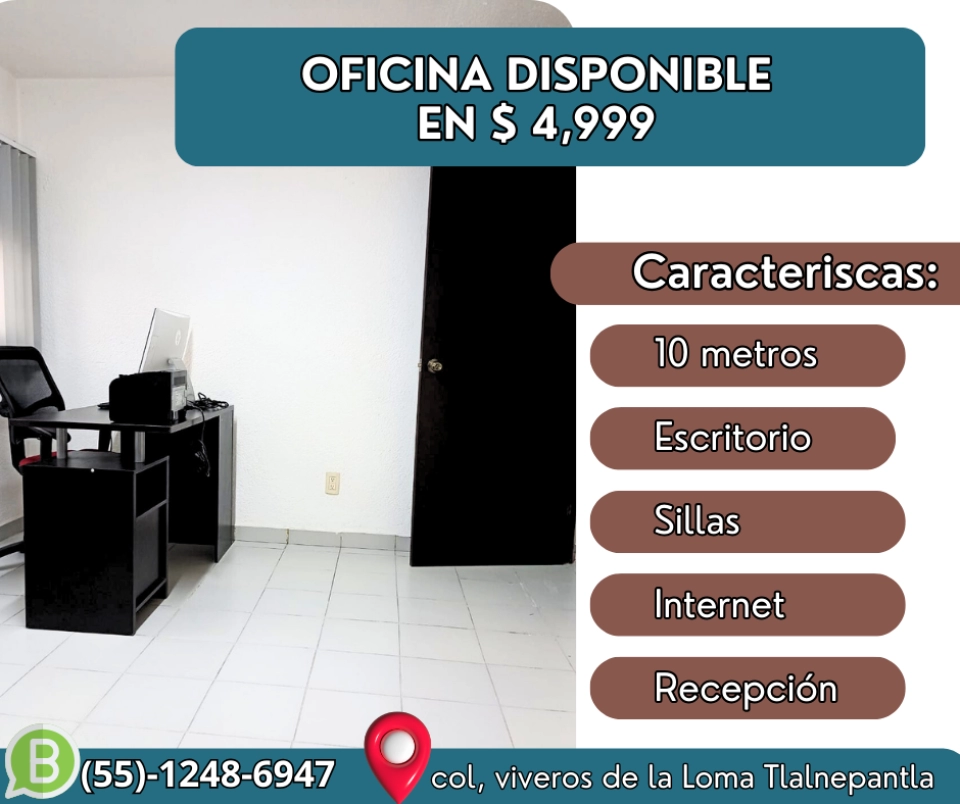 oficina disponible en Tlalnepantla 