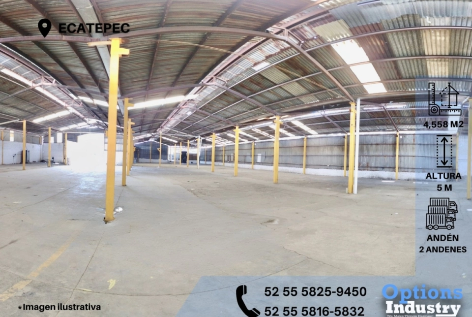 Renta y venta de bodega industrial en Ecatepec