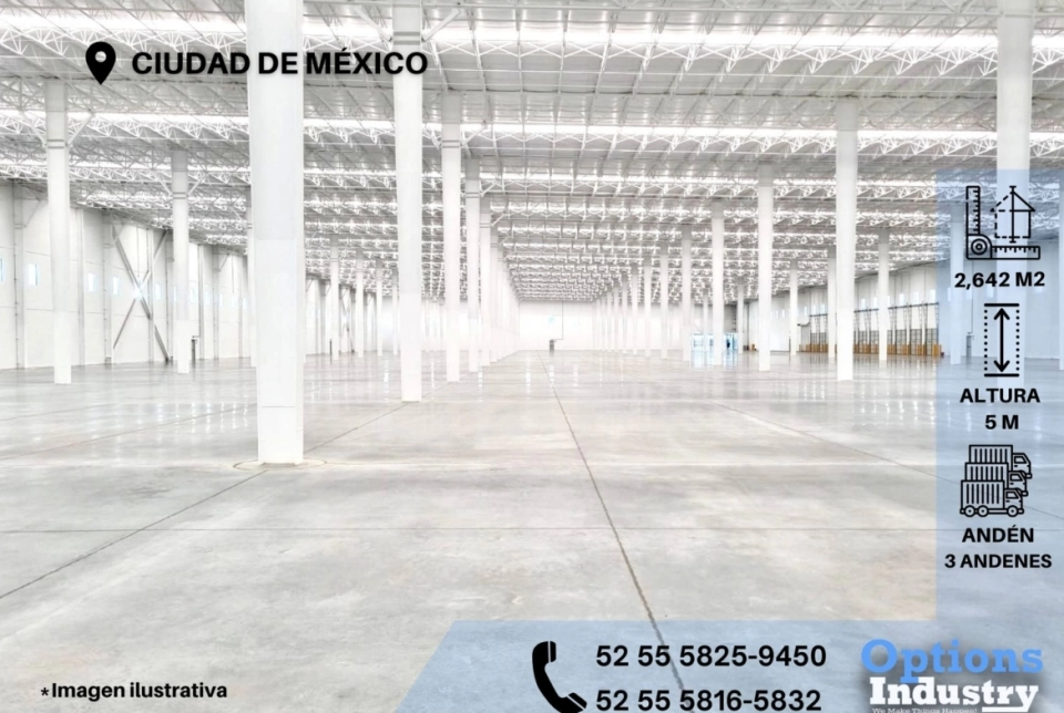 Alquiler inmediato de nave industrial en CDMX