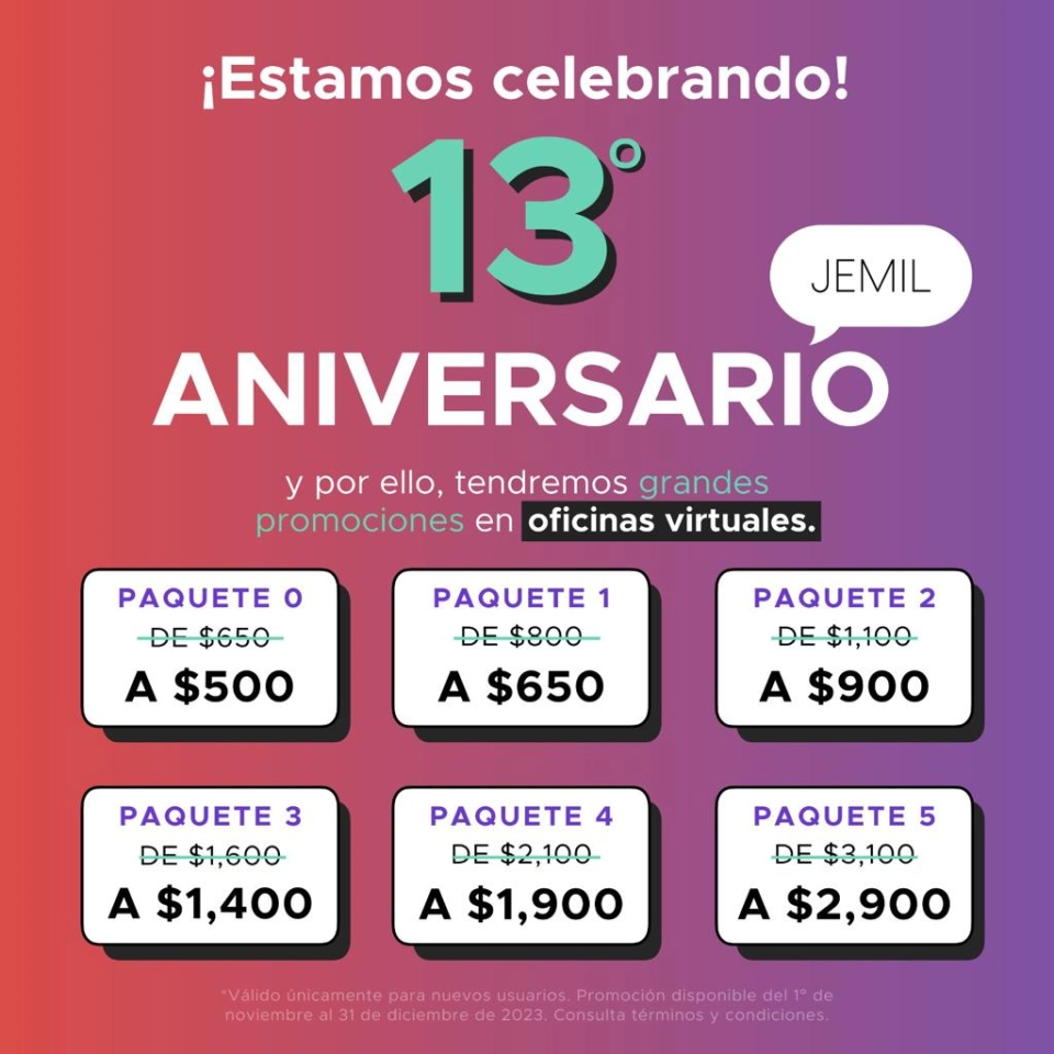 CONTRATA OFICINA VIRTUAL/PRECIO DE ANIVERSARIO ¡APROVECHA!